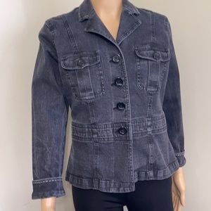 Lis Claiborne Lizwear Jeans Petite  Long Sleeves Blazer Sz.M